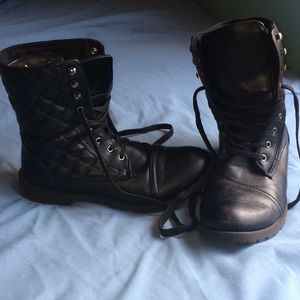 Black combat boots